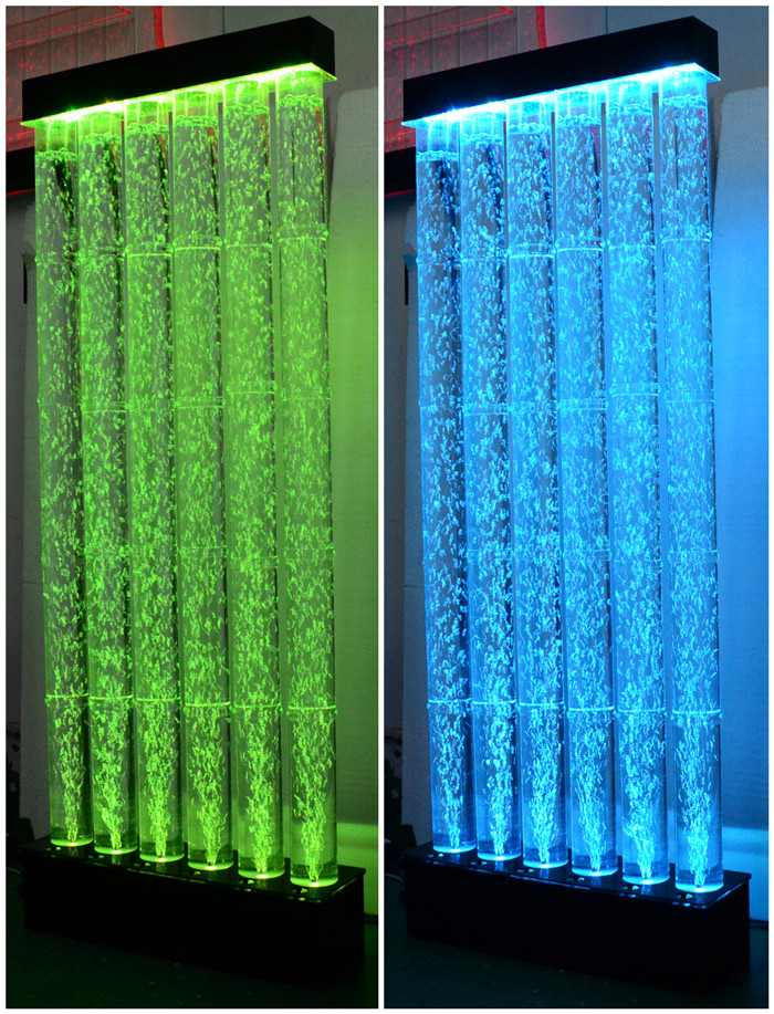屋内床立っているバブル壁変更LEDライトアクリル水バブルパネル