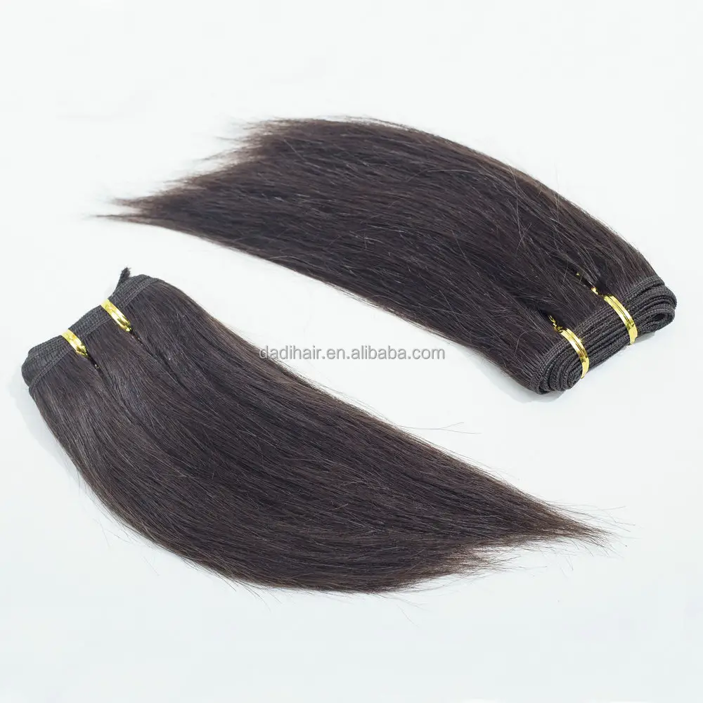 Sevimli toptan xuchang fabrika fiyat doğal renk brezilyalı saç atkı, takım paketi 2 adet/grup hint kısa düz gerçek saç