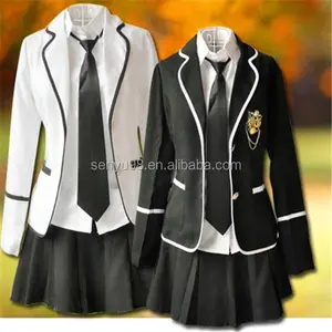 Uniforme escolar da moda para meninas 3 peças, uniforme escolar de algodão para outono e inverno