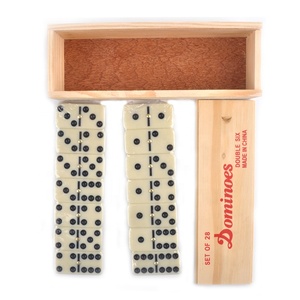 Houten Custom Domino Game Set Dubbele Zes Houten Domino Voor Volwassen