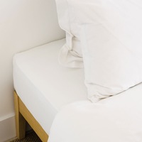Blanc 800TC Solid Pattern Woven Technique 4pcs Drap-housse Ensemble 100% coton Drap-housse et plat
