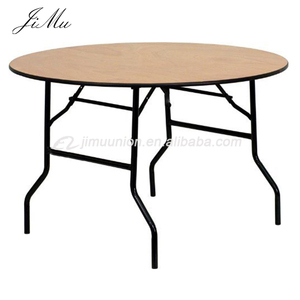 KHÁCH SẠN Wedding Party Bàn Tiệc Cưới Tiệc Sự Kiện Ván Ép Vòng Gấp Bàn <span class=keywords><strong>PVC</strong></span> Cạnh Để Bán - Product Image 1