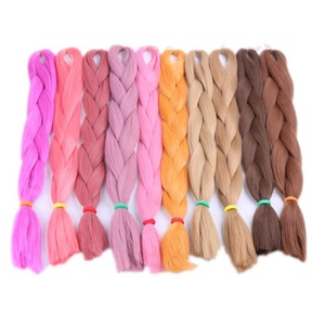 24 "60cm piegato 80 grammi (1001-T2404) Henlon ad alta temperatura Bubblegum <span class=keywords><strong>rosa</strong></span> blu Jumbo treccia 100 capelli intrecciati sintetici - Product Image 6