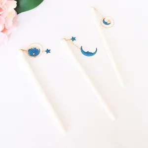 Starry Sky Star Moon Mặt Dây Gel Bút Văn Phòng Trường Học Văn Phòng Phẩm Bút Mực Đen