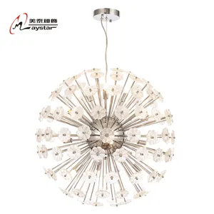 Huge Chrome Plated Blowball Sputnik Chandelier