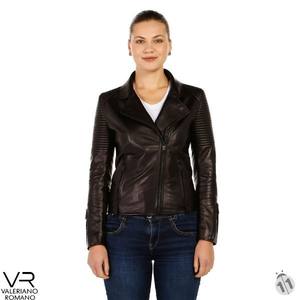 Chaqueta de cuero negro Premium para mujer Valeriano Romano VRM70011 Ropa de moda con cuero de alta calidad para prendas - Product Image 1
