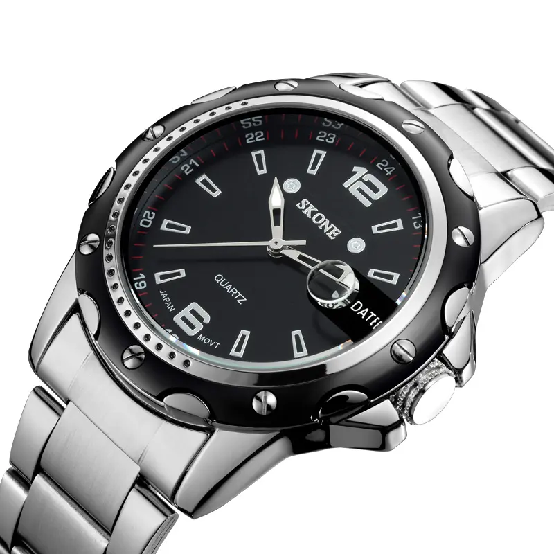 Men's Luxury Quartz Watch With Stainless Steel Band Waterproof, Odm