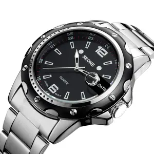 Skone 7174 Luxe Kalender Horloges Voor Mannen Casual Rvs Horloge