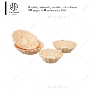 Cestini Portaoggetti in Vimini Intrecciato Fatti a Mano con Coperchio in Acrilico per Ristoranti, Personalizzabili per Pane, Frutta, Verdura e Artigianato - Product Image 5