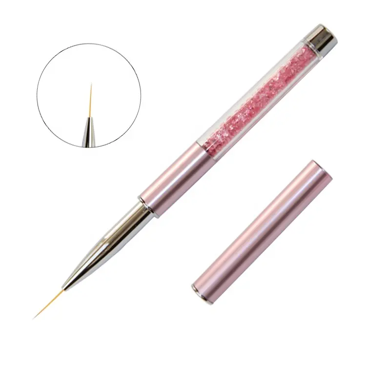Pink Rhinestone Handle Nail Painting Drawing Pen 5/7/9/11/15mm Import Nylon Hair Nail Art Liner Brush