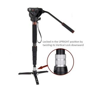 Carbon Sợi Video Máy Ảnh <span class=keywords><strong>Monopod</strong></span> Với Chất Lỏng Đầu Và Có Thể Tháo Rời Cơ Sở Tripod - Product Image 5