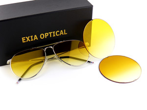 Exia a6 lentes de cor gradiente flash espelhado, ouro lentes de sol uv400 plano - Product Image 2