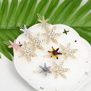 Haute Qualité Étoile De Mer En Cristal Acrylique pinces à cheveux pour femmes Acétate épingles à cheveux écaille de tortue Cheveux Accessoires - Product Image 3