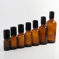 Botol Roll On Kaca Amber Isi Ulang Kosong 5ml 10ml 15ml 20ml 30ml 50ml 100ml dengan Bola Roller Stainless Steel