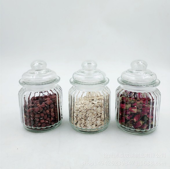 Big capacity machine made glass jar with metal clip glass storage jar