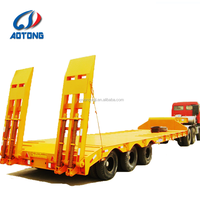 Schwerlasttransport Gooseneck-Tieflader 3-Achsen 60-Tonnen Tieflader-Anhänger mit Leiter