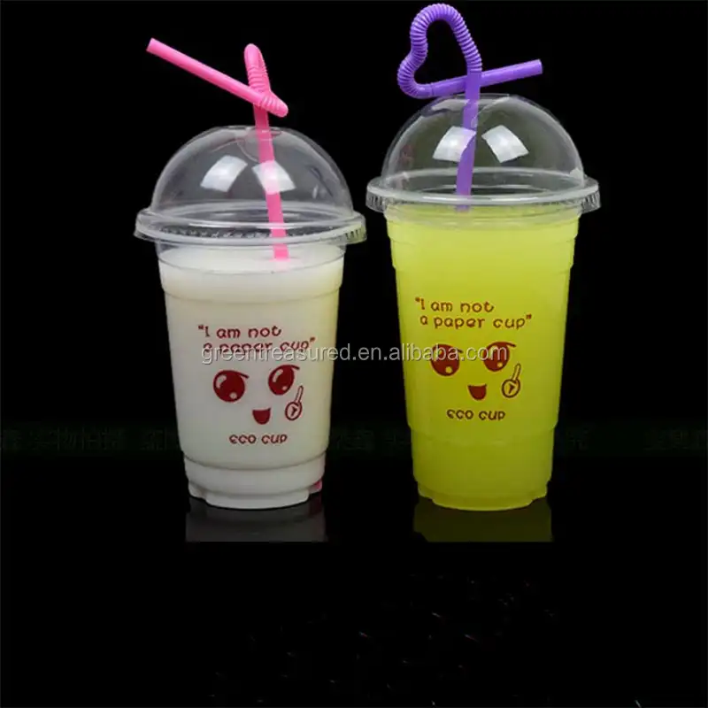 Gelas Plastik Sekali Pakai untuk Jus, Penjualan Laris Shani Minuman Salju Kerucut Kustom Dicetak Cangkir Kaca Gelembung Teh Pemasok Alibaba Cina