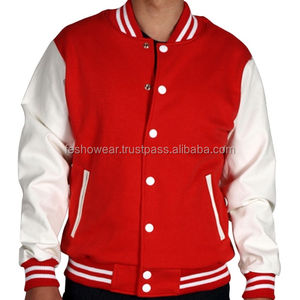 Veste universitaire en laine rouge blanc pour hommes de qualité supérieure vêtements de sport d'hiver Letterman personnalisés mode OEM ODM fabricant approvisionnement - Product Image 1