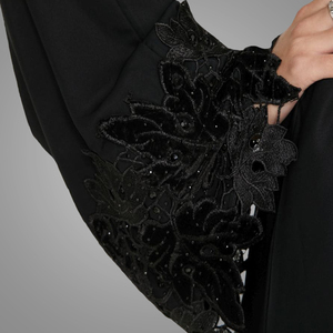 <strong>Black</strong> Simple Dubai Style Abaya <strong>Long</strong> Sleeve Kaftan Dress Plus Size Cardigan Islamic Clothing Muslim Women <strong>Kimono</strong> - Product Image 5
