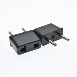 NEW promotion gift 2 flat pin to 2 round power adapter plug us to eu round 2 prong 4.0mm power charge plug ce certificate