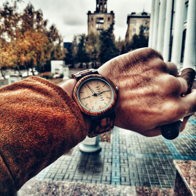 Para BOBO BIRD, reloj de pulsera de cuarzo de madera deportivo de