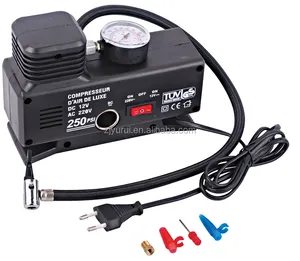 Bomba de ar conveniente de 12V pode comutar mini compressor de ar para carro AC230V com inflador de pneus de calibre analógico