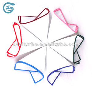 Fabbrica direttamente 100% <span class=keywords><strong>cotone</strong></span> fatto a mano con orlatura semplice fazzoletto bianco con fazzoletto da taschino in <span class=keywords><strong>cotone</strong></span> con bordo colorato - Product Image 6