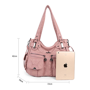 <span class=keywords><strong>Sac</strong></span> à bandoulière multicolore en <span class=keywords><strong>cuir</strong></span> PU pour <span class=keywords><strong>femme</strong></span>, sacoche simple <span class=keywords><strong>souple</strong></span> multifonctionnelle, grand <span class=keywords><strong>sac</strong></span> à épaule pour dame, vente en gros - Product Image 3
