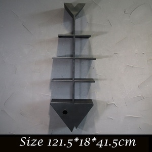 Mensola da Parete Vintage a Forma di <span class=keywords><strong>Testa</strong></span> di Pesce in Ferro Nero, Portaoggetti Decorativo in Metallo per Casa - Product Image 6