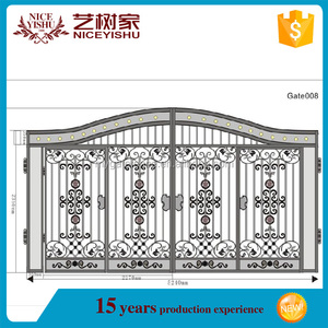 Yishu barato <span class=keywords><strong>de</strong></span> la fábrica hermosa <span class=keywords><strong>casa</strong></span> valla metálica grill puerta diseño, Principal <span class=keywords><strong>de</strong></span> hierro forjado puertas - Product Image 1