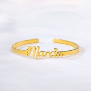 Miglior regalo personalizzato scrivi nome braccialetto alfabeto gioielli femme braccialetti dell'amicizia <span class=keywords><strong>con</strong></span> polsino in acciaio inossidabile personalizzato - Product Image 1
