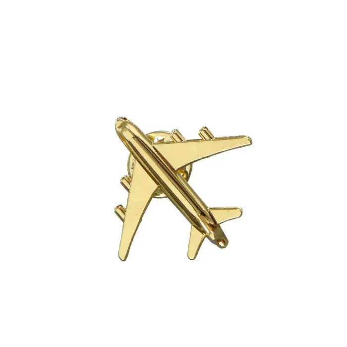 Di alta Qualità Risvolto Pin E il Tipo di Indumento Decorativo Personalizzato Oro Della Lega Boeing Modello In Metallo Aereo Distintivo