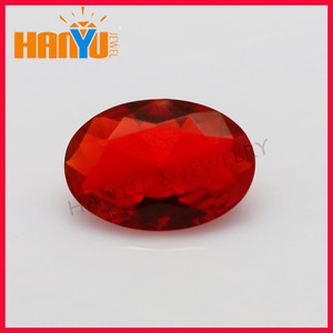 <strong>Machine</strong> <strong>Cut</strong> Loose Gemstone Wholesale Oval Shaped Red Faceted Glass <strong>Gems</strong> - Product Image 3