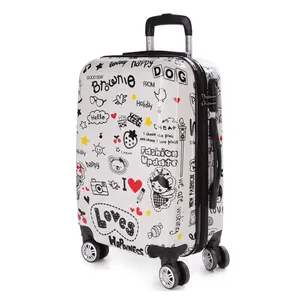 Custom Printed New Cheap Fochier Abs Travel Beautiful Trolley Zipperless Bags Luggage