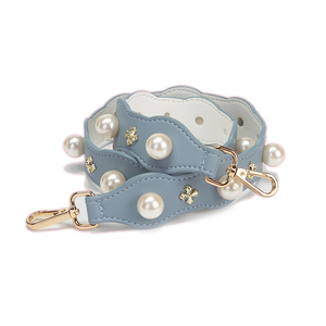 TTleatherware Leather Floral Pearl Applique Shoulder Strap for Handbags - Product Image 3
