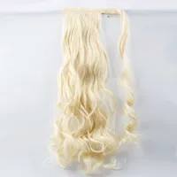 Shangke — Extensions capillaires synthétiques pour femme, en fibres de haute température, tissage noir et blond, queue de cheval, liens