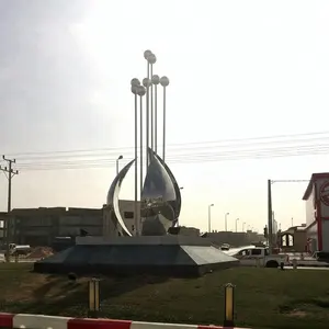 Custom modern abstract art stainless steel large Arabia roundabout outdoor statue sculpture for public exhibition