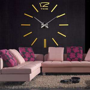 Horloge murale de montre grande taille, bricolage, 30 pièces, Design moderne, autocollants décoratifs effet miroir, en verre acrylique, décoration de maison - Product Image 6
