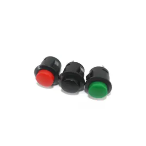 Self-locking PBS-209K Momentary Reset Push Button Switch Plastic Red Yellow White Black Green Snap-in Type Button Switch Lanzmfg
