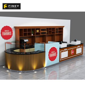 Diseño de Interiores Personalizado para Cafetería, Quiosco de Decoración para <span class=keywords><strong>Centro</strong></span> <span class=keywords><strong>Comercial</strong></span> Moderno, Diseño de Tienda de Café y Snacks - Product Image 1