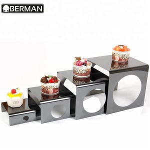 Cafetería equipo martillado punto <span class=keywords><strong>libre</strong></span> de pie pantalla rack pastel postre elevación moderno <span class=keywords><strong>buffet</strong></span> soporte de acero inoxidable - Product Image 4