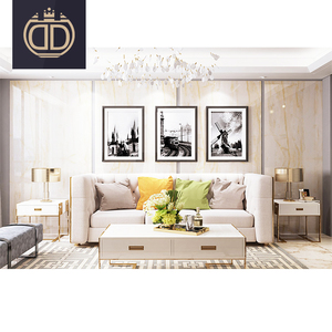 Italiana Moderna tela blanca sofá seccional diseño Sala sofá nuevo modelo lujo tufted sofá conjuntos - Product Image 2