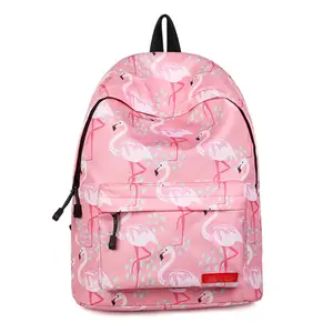 Beste Polyester Waterdichte Dier Custom Rugzakken Gedrukt Logo Leuke Meisje Lady School Kid Flamingo Rugzak