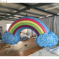 lighted cartoon rainbow and clouds welcome inflatable entrance circle arch