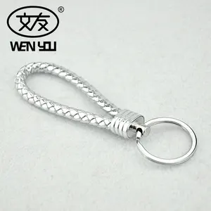 China Wholesale Custom Handmade Woven Tassel Weaving Rope Key Chain Leather Key Ring For Women Bag Decoration