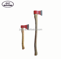 Hache à main de pompier avec tête de hache en acier au carbone tranchant à fendre le bois de chauffage manche en bois