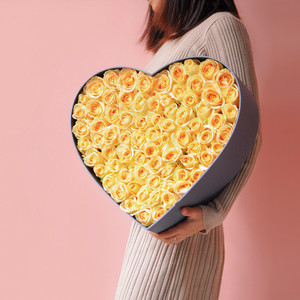 Custom luxury cardboard big mini heart shaped rose packaging heart shape gift flower boxes