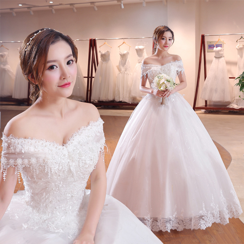 2018 Elegant Korea Style Plus Size Lace off Shoulder Dress