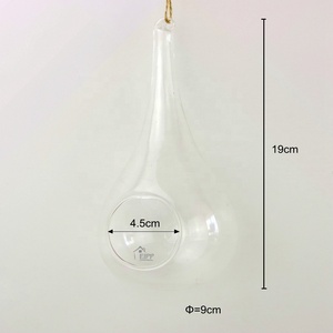 Globe <span class=keywords><strong>en</strong></span> <span class=keywords><strong>verre</strong></span> suspendu transparent <span class=keywords><strong>en</strong></span> forme de larme, terrarium, vase <span class=keywords><strong>à</strong></span> fleurs avec fond plat <span class=keywords><strong>pour</strong></span> plantes succulentes et plantes aériennes - Product Image 2