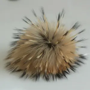 Wholesale fluffy custom size raccoon fur pompom